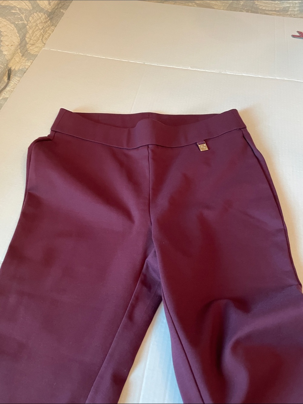 Rafaella Plum  Pants  with Gold Accent - Picture 7 of 10